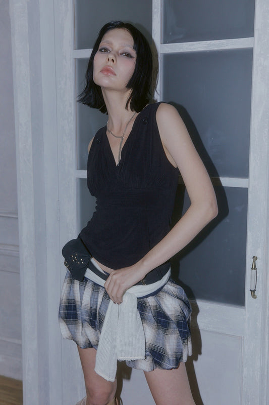 BALLOON MINI SKIRT【CHECK】