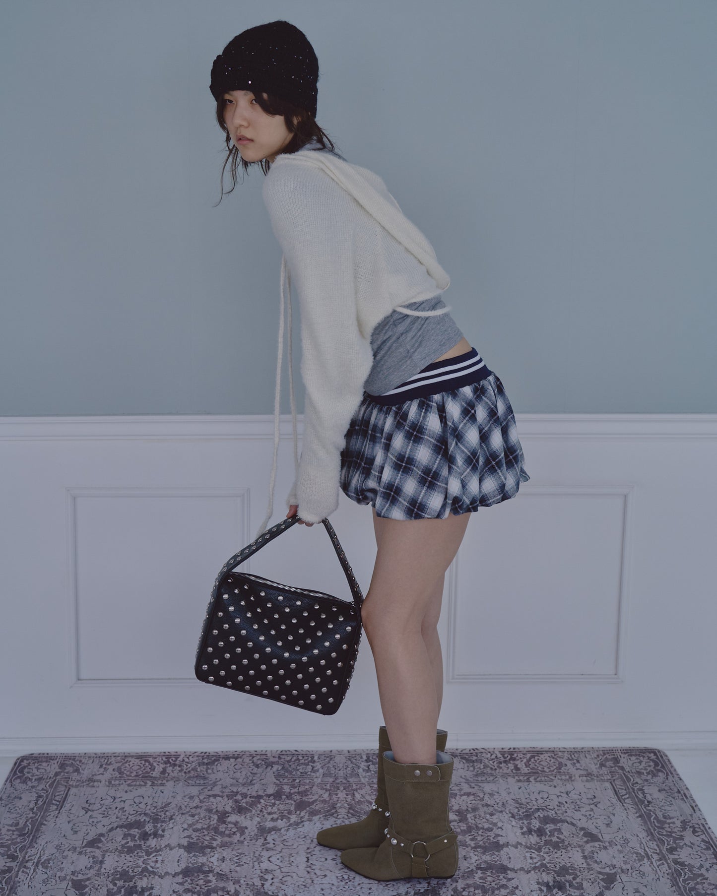 BALLOON MINI SKIRT【CHECK】