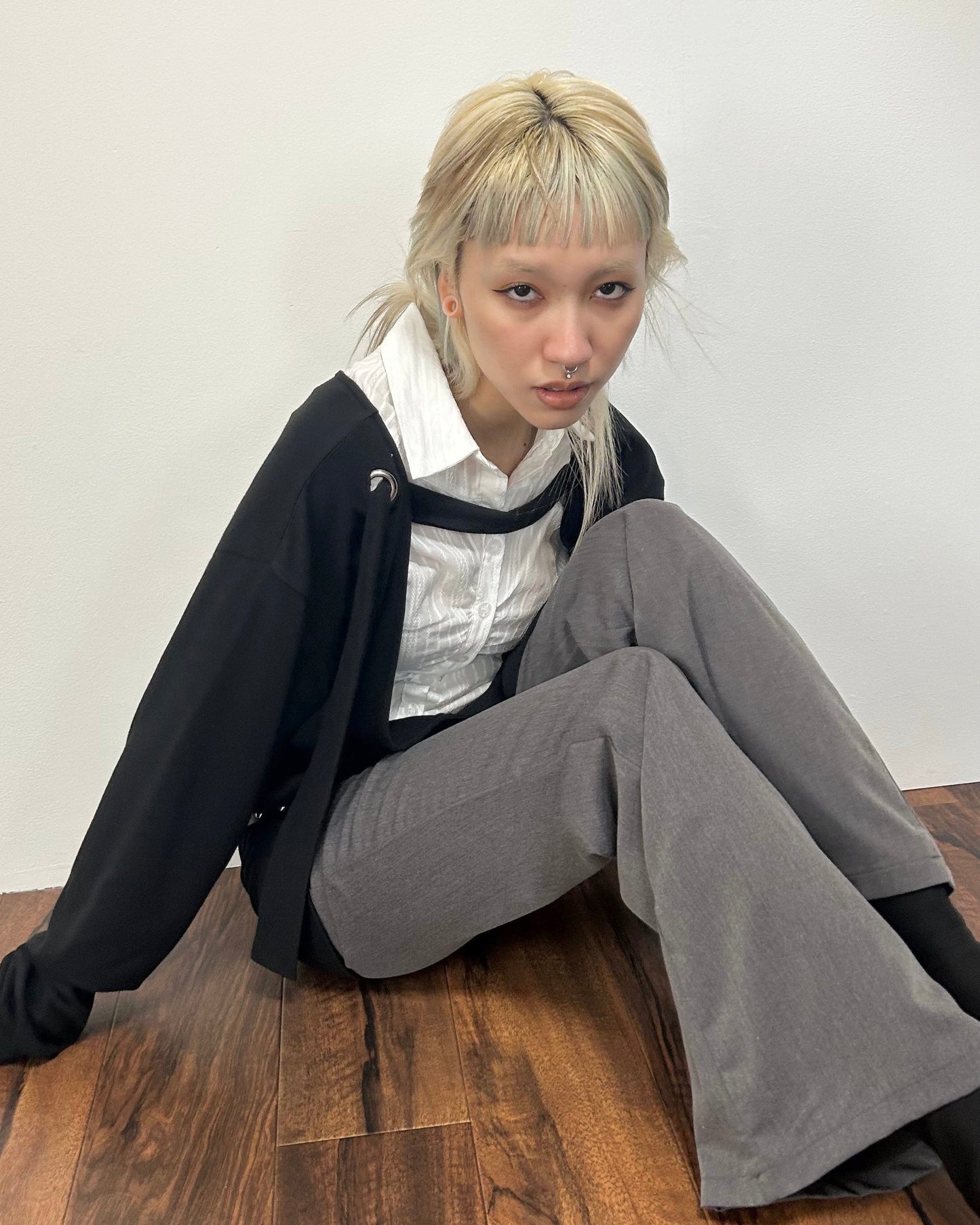 STRIPE GATHER BLOUSE