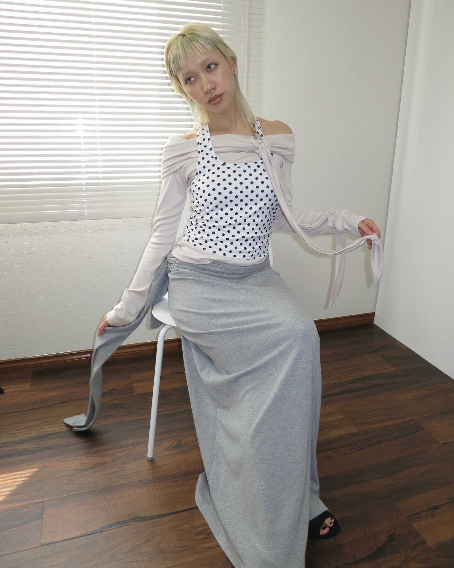 DRAPE MAXI SKIRT