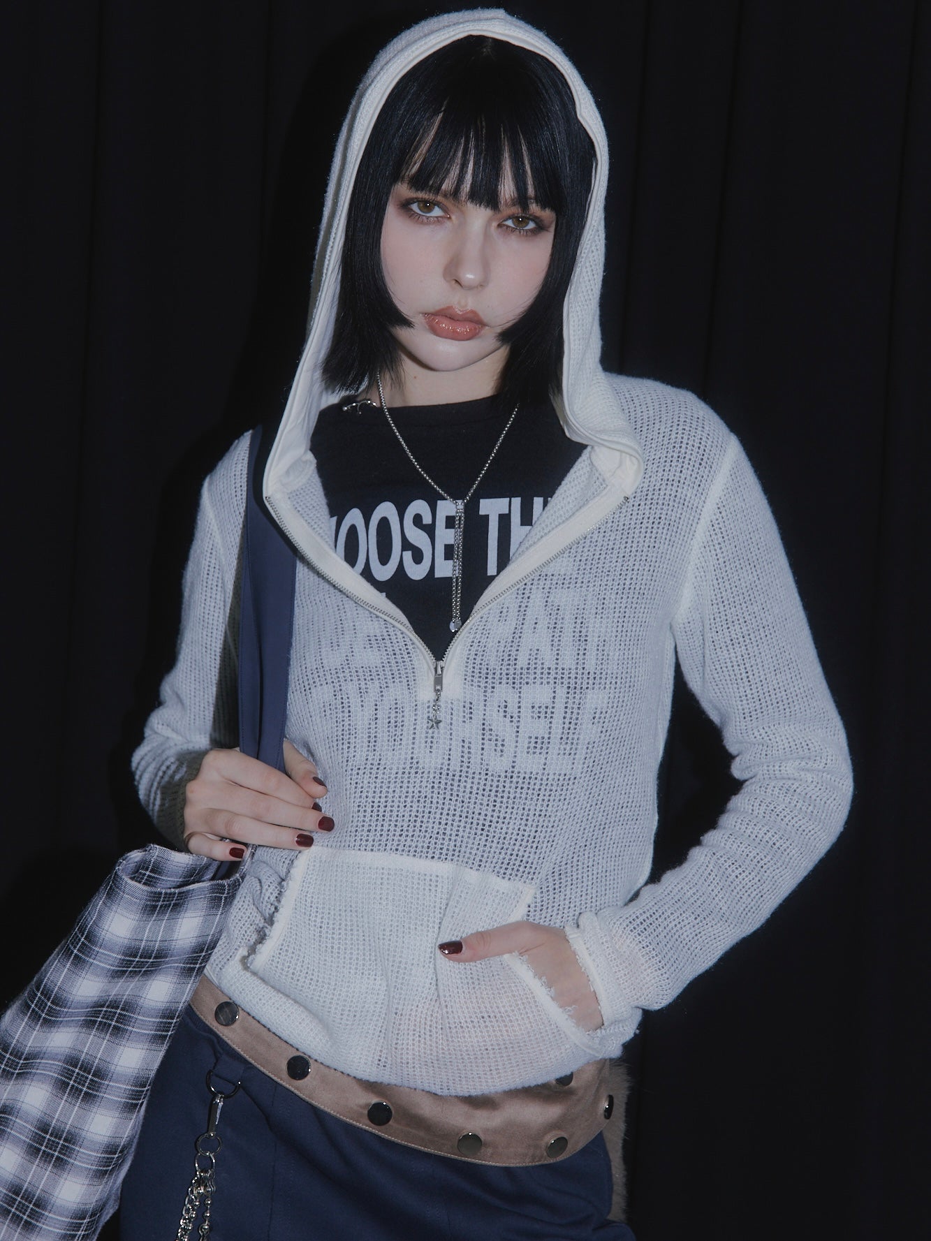 LOOSE KNIT HOODIE【IVORY】