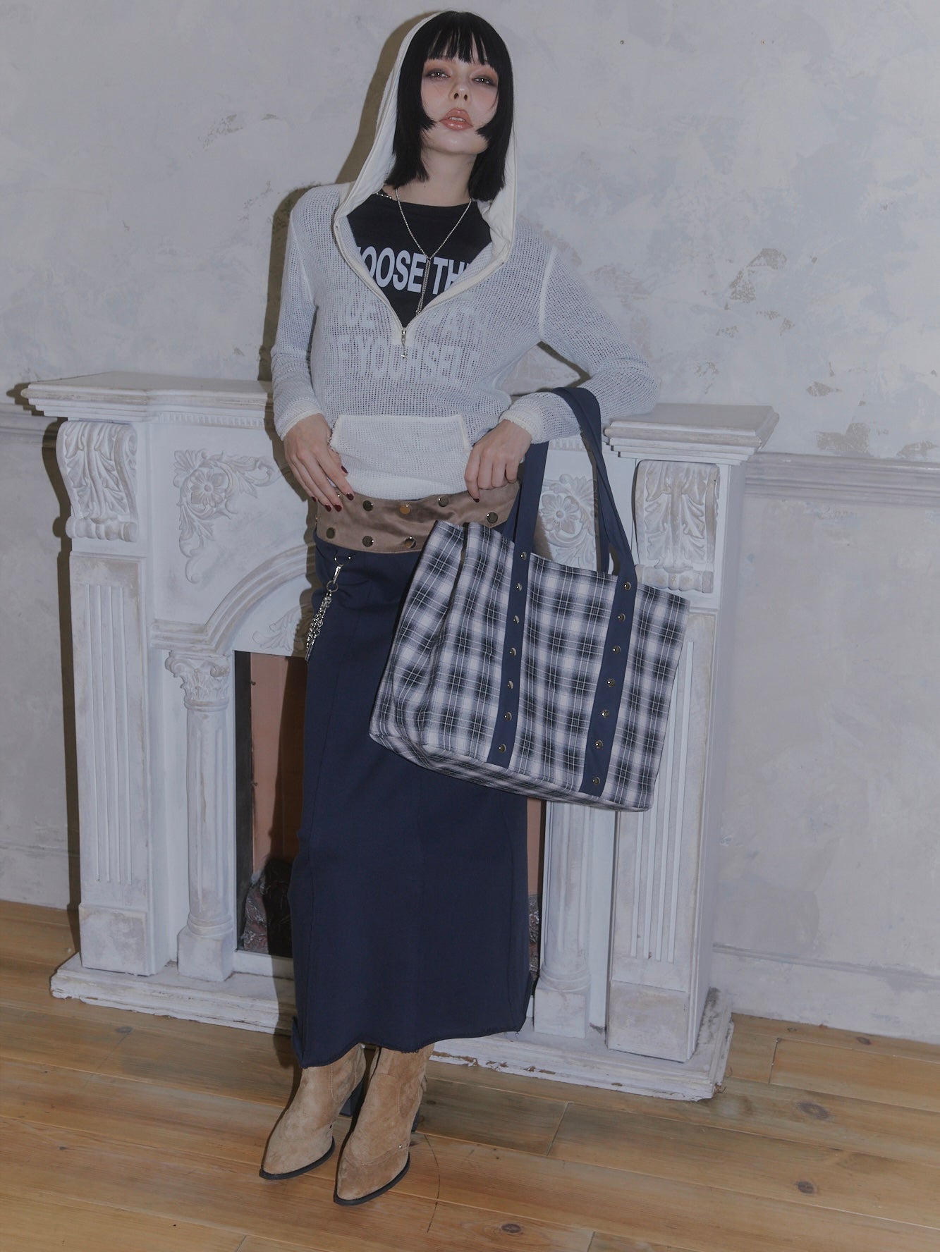LOOSE KNIT HOODIE【IVORY】