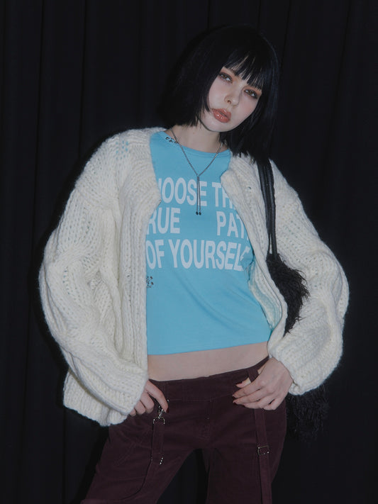 PIERCE LONG SLEEVE T-SHIRT【BLUE】