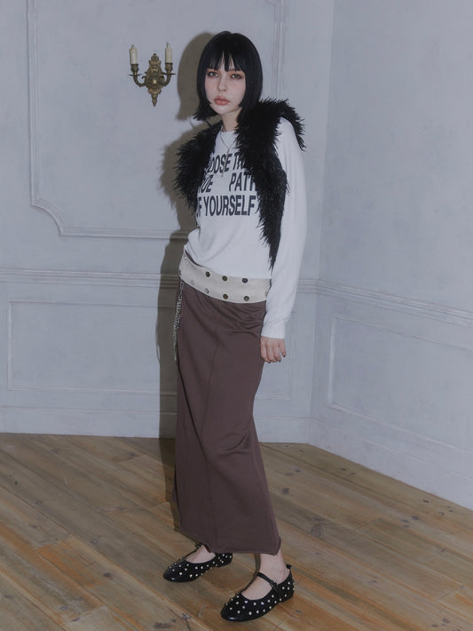 PIERCE LONG SLEEVE T-SHIRT【WHITE】