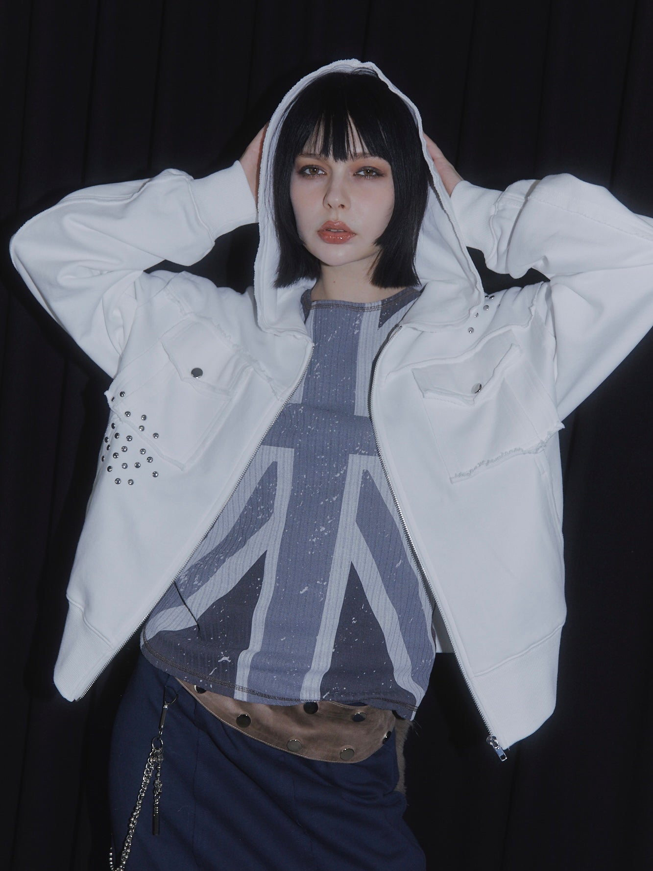 UNION JACK KNIT TOPS【BLACK】