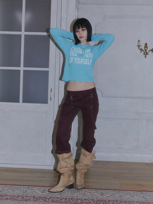 STUDS CORDUROY PANTS【BORDEAUX】