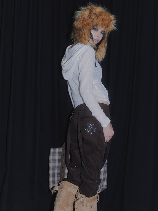 STUDS CORDUROY PANTS【BROWN】