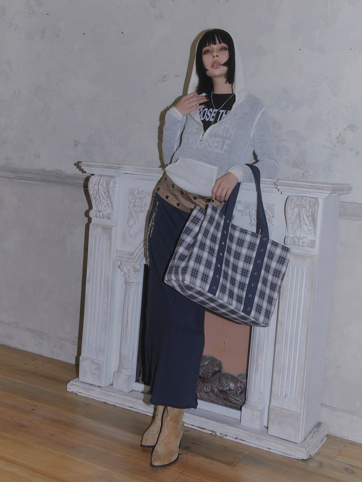 3SET SWEAT MAXI SKIRT【NAVY】