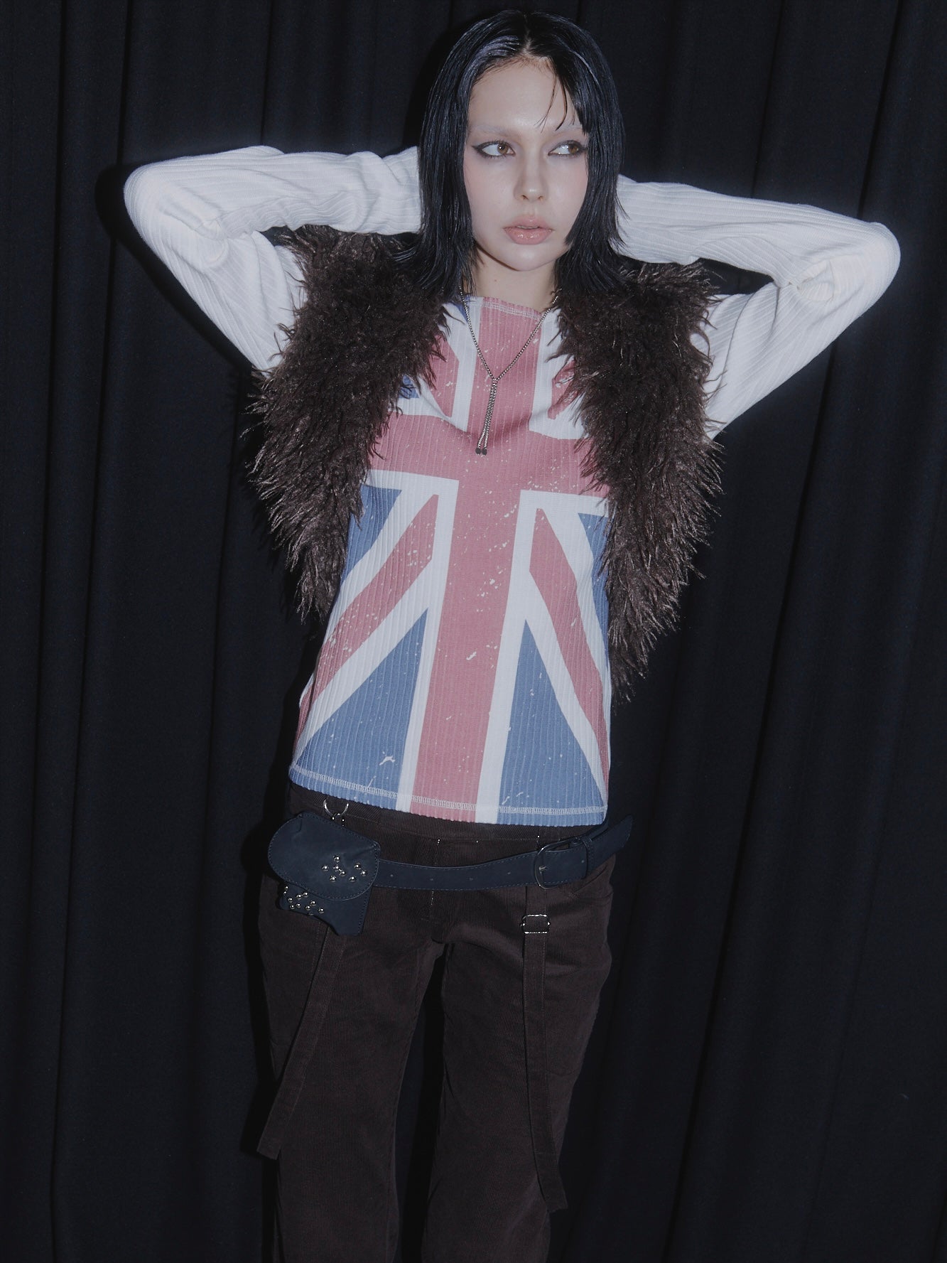 UNION JACK KNIT TOPS【WHITE】