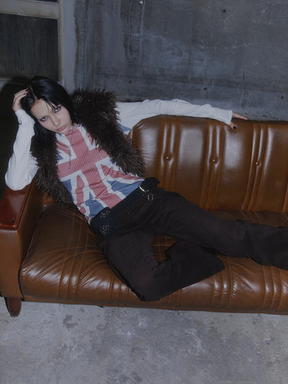 UNION JACK KNIT TOPS【WHITE】