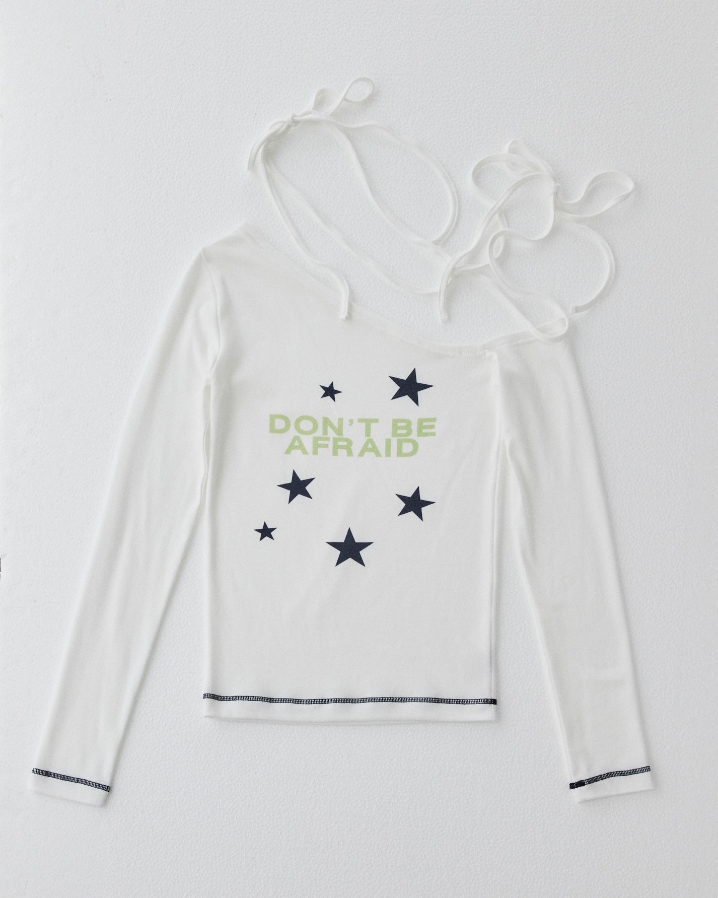 ONE SHOULDER LONG SLEEVE TOPS _WHITE