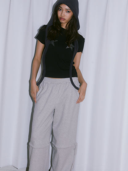 PATCHWORK TINY TEE【BLACK】