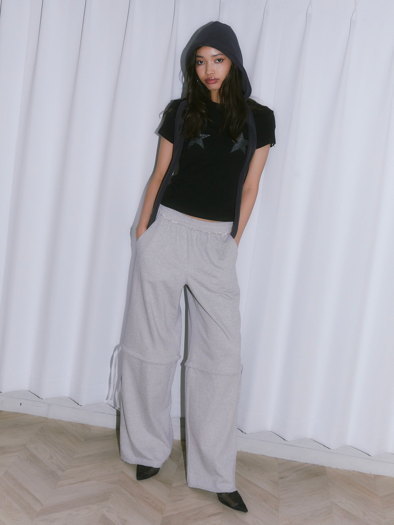 PATCHWORK TINY TEE【BLACK】