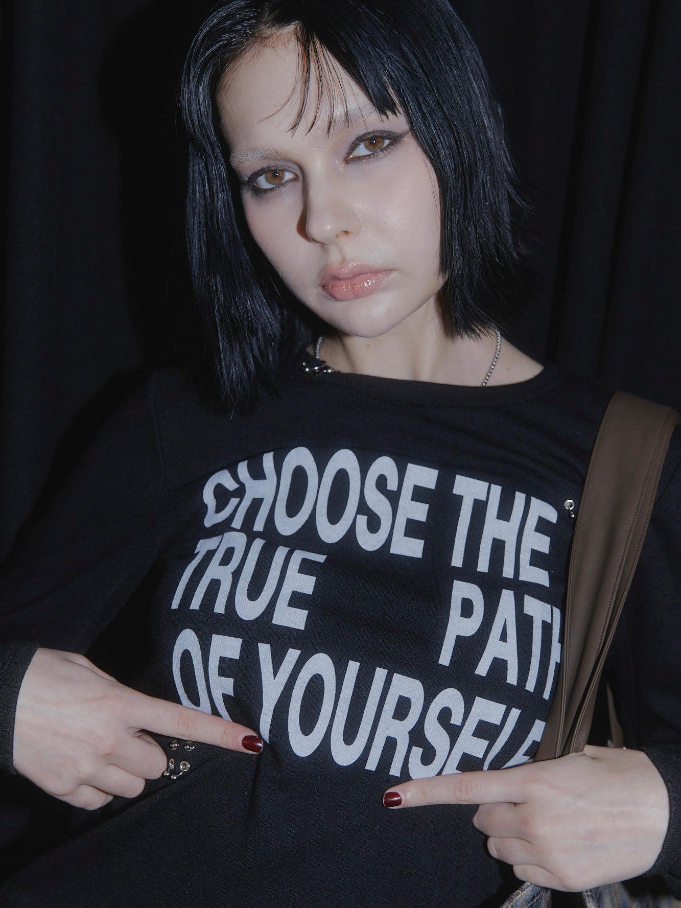 PIERCE LONG SLEEVE T-SHIRT【BLACK】
