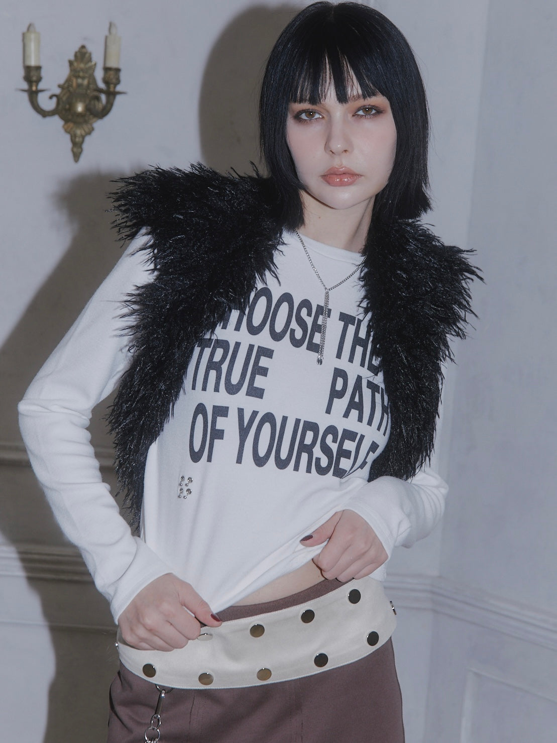 PIERCE LONG SLEEVE T-SHIRT【WHITE】
