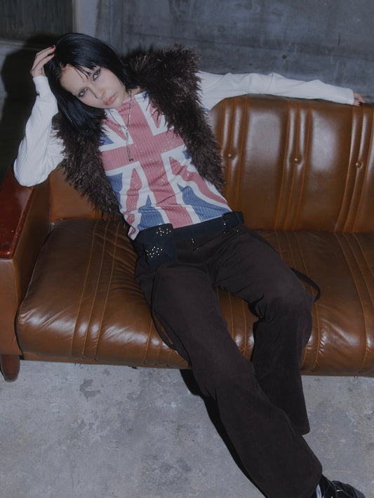 UNION JACK KNIT TOPS【WHITE】