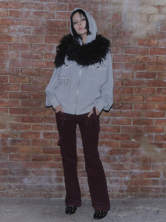 STUDS CORDUROY PANTS【BORDEAUX】