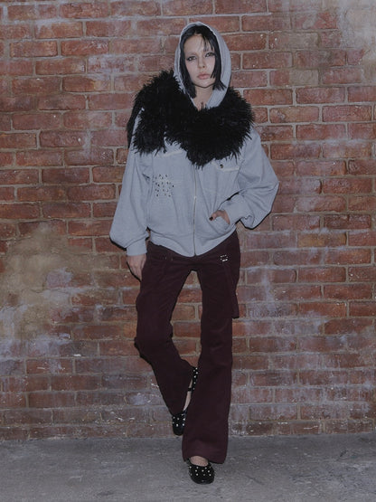STUDS CORDUROY PANTS【BORDEAUX】