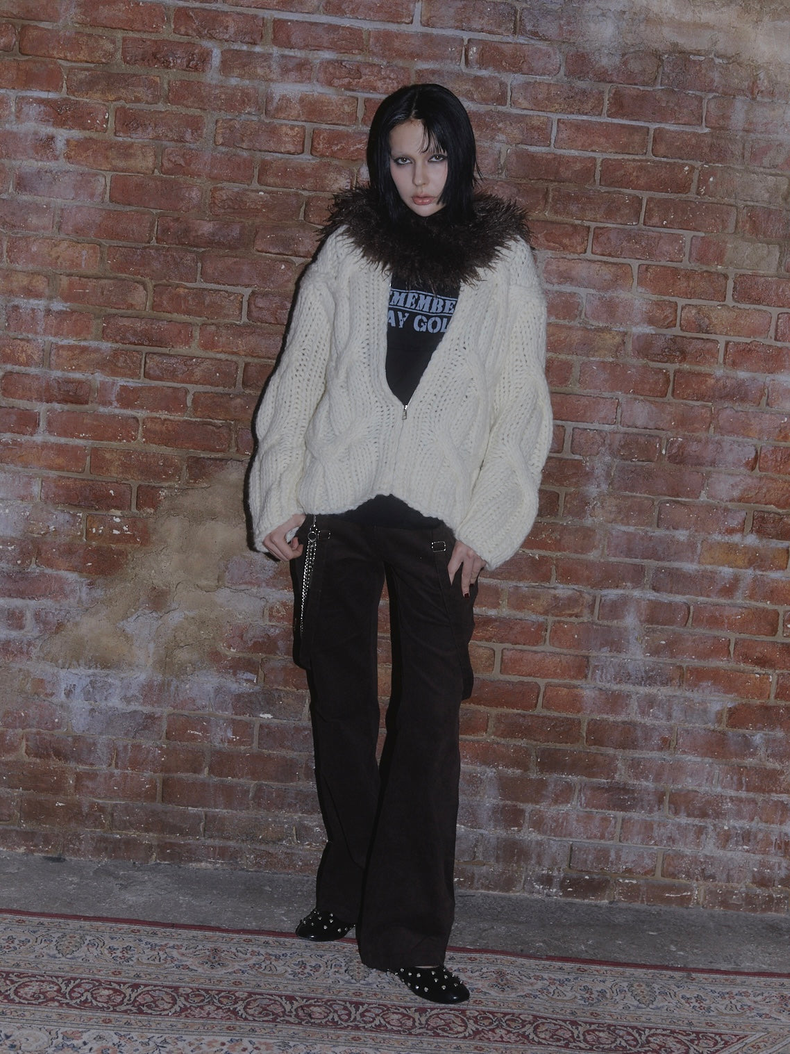 STUDS CORDUROY PANTS【BROWN】