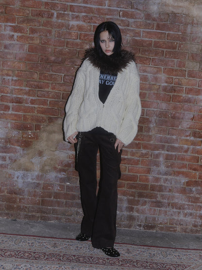 STUDS CORDUROY PANTS【BROWN】
