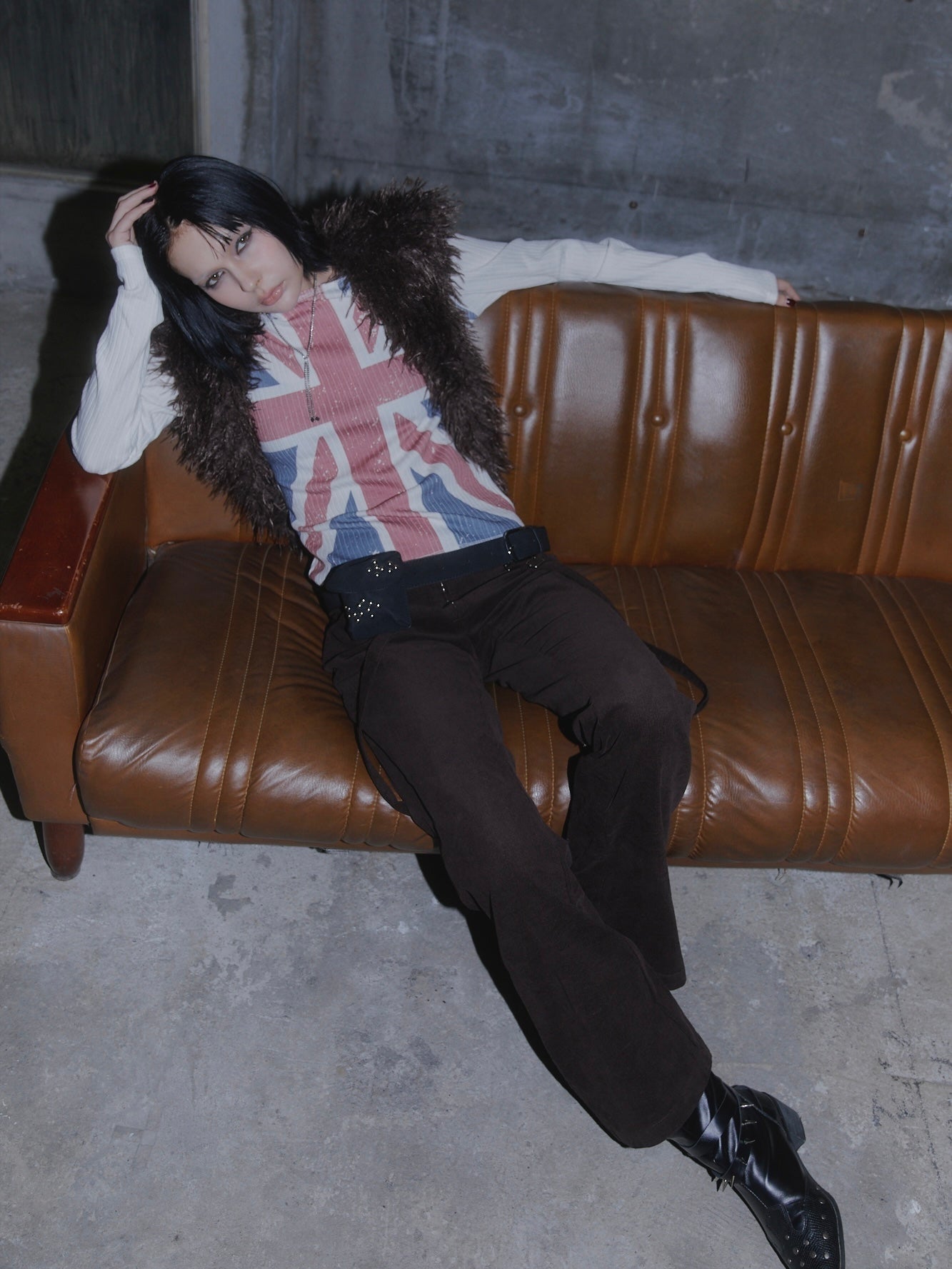 STUDS CORDUROY PANTS【BROWN】