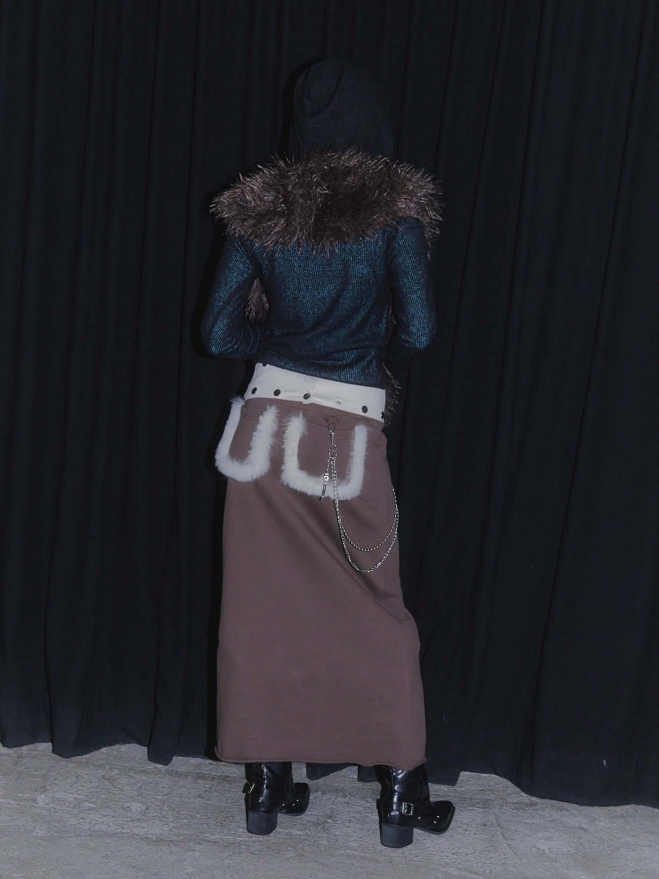3SET SWEAT MAXI SKIRT【BROWN】