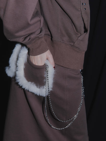 3SET SWEAT MAXI SKIRT【BROWN】