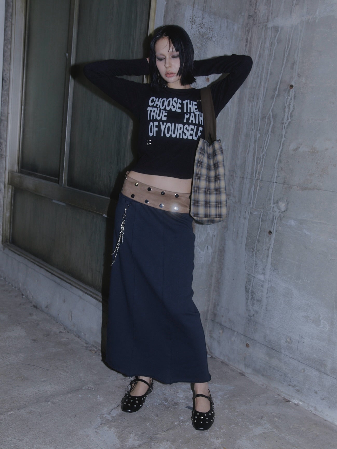 3SET SWEAT MAXI SKIRT【NAVY】