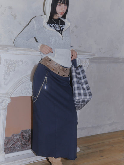 3SET SWEAT MAXI SKIRT【NAVY】