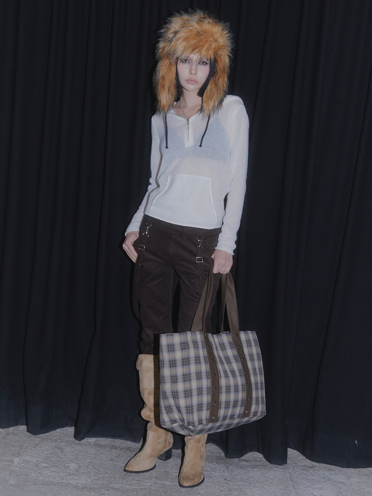 STUDS BIG BAG【BROWN】