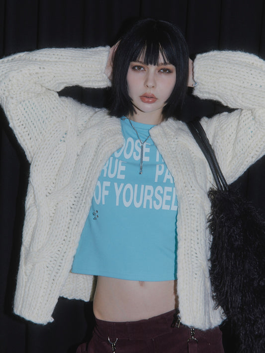 HEAVY KNIT CARDIGAN